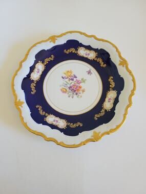 Vintage Reichenbach Fine China Echt Kobalt Large 11.5" Charger Serving Plate GDR
